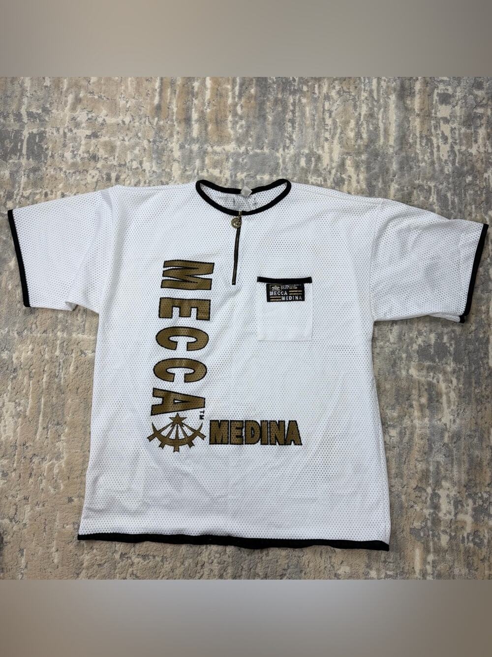 Vintage 90s Mecca Medina Mesh Jersey Mens XL Hip Hop Streetwear